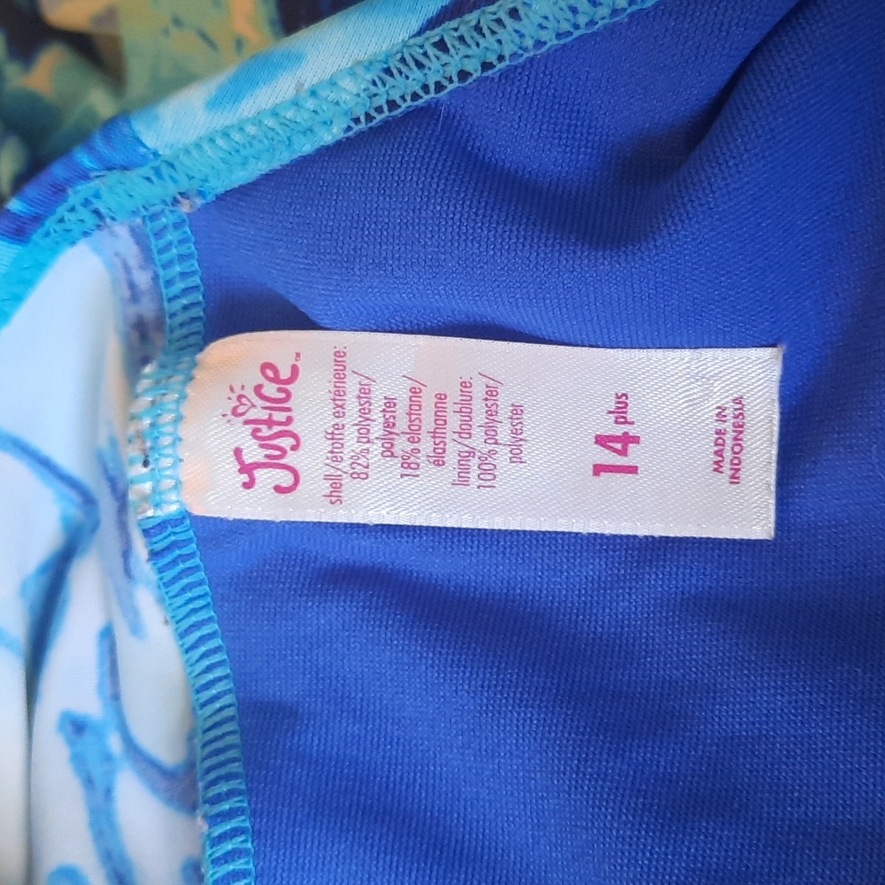 Justice 2 piece Ruffled Tankini Bathing Suit girls 14 plus - Picture 8 of 10